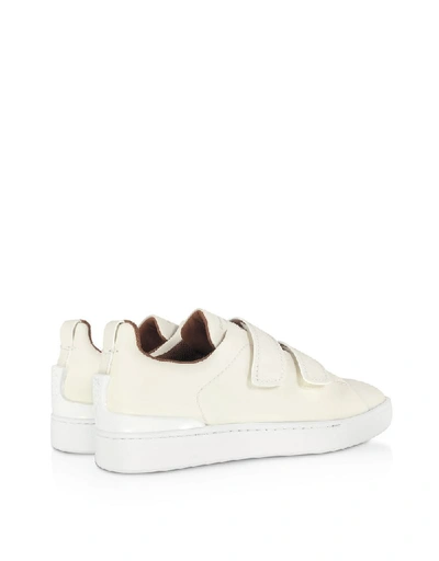 Shop Ermenegildo Zegna Men's White Leather Sneakers