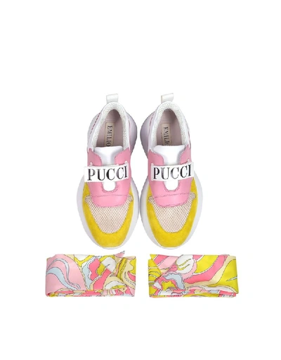 Shop Emilio Pucci Women's Pink Leather Sneakers