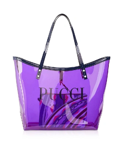 Shop Emilio Pucci Women's Purple Pvc Tote