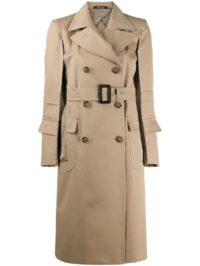 Shop Maison Margiela Women's Beige Cotton Trench Coat