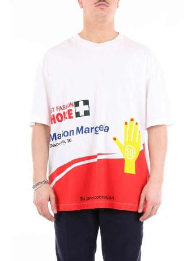 Shop Maison Margiela Men's White Cotton T-shirt