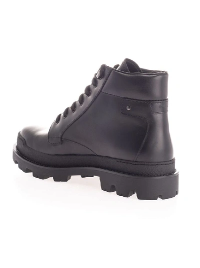 Shop Prada Men's Black Leather Ankle Boots