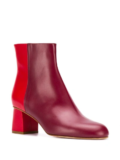 Shop Red Valentino Women's Burgundy Leather Ankle Boots