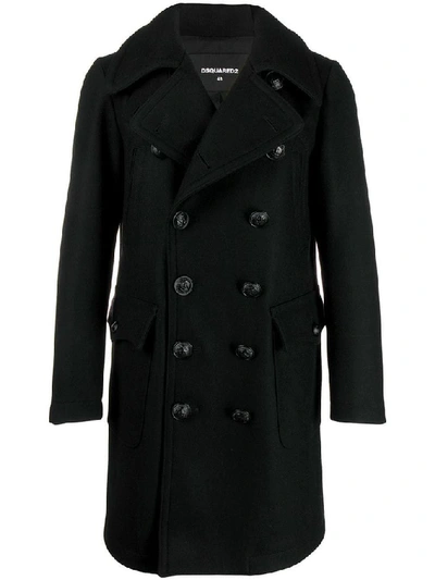 Shop Dsquared2 Men's Black Wool Coat