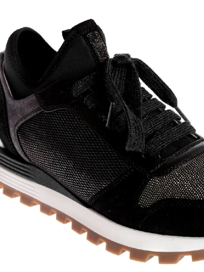 Shop Brunello Cucinelli Women's Black Polyester Sneakers