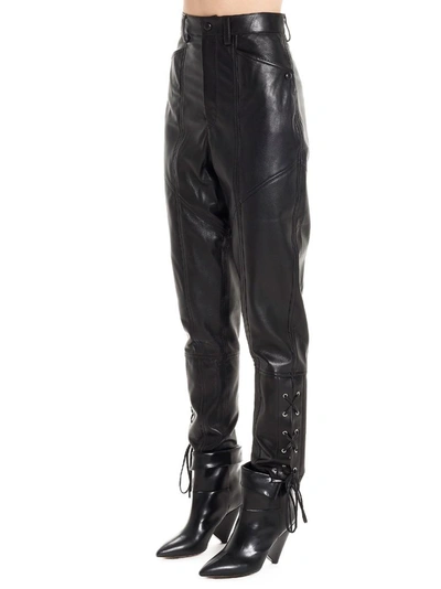 Shop Isabel Marant Women's Black Leather Pants