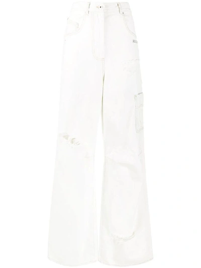 Shop Off-white Women's White Cotton Jeans