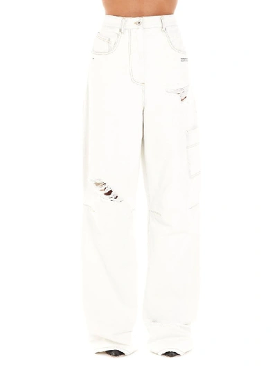 Shop Off-white Women's White Cotton Jeans