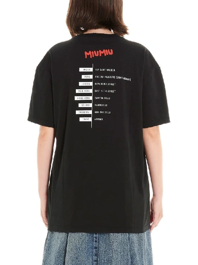 Shop Miu Miu Women's Black Cotton T-shirt