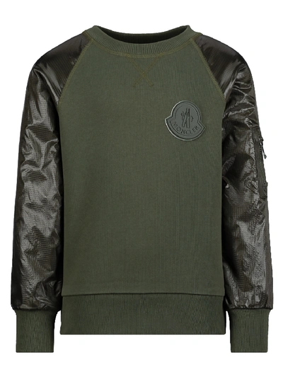 Shop Moncler Kids Sweatshirt For Boys In Green