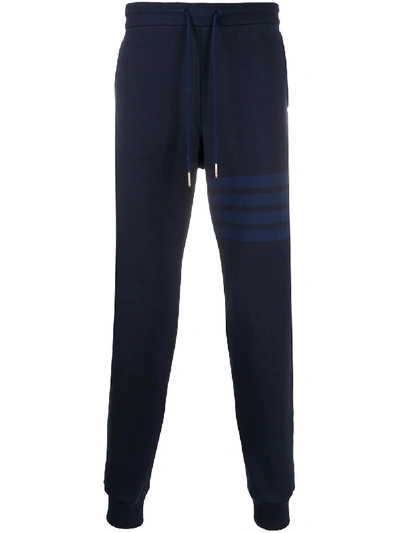 Shop Thom Browne 4-bar Loopback Track Pants In Blue