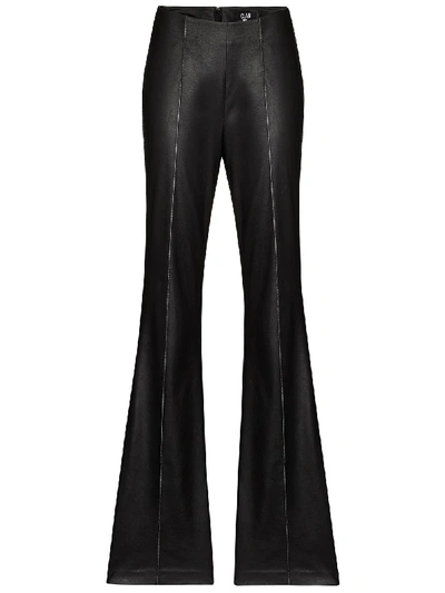 Shop Clan Faux-leather Slim Bootcut Trousers In Black