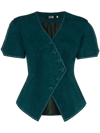 Shop Clan Asymmetric Waistcoat In Green