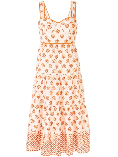 Shop Alice Mccall I Want You Floral-print Midi Dress In Orange