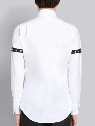 Shop Thom Browne White Cotton Oxford Black Armband Classic Shirt