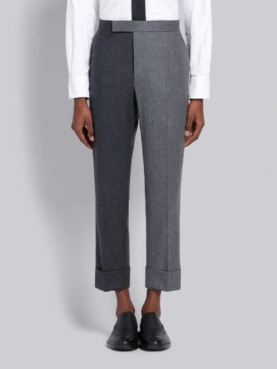 Shop Thom Browne Dark Grey Super 120s Wool Flannel Funmix Classic Trouser