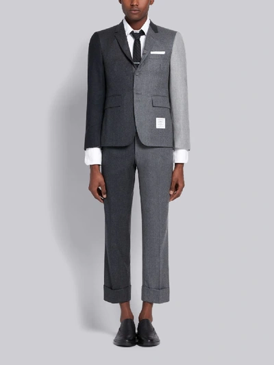 Shop Thom Browne Dark Grey Super 120s Wool Flannel Funmix Classic Trouser