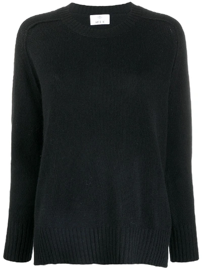 Shop Allude Crew-neck Cashmere Jumper In Black