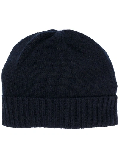 Shop Allude Knitted Cashmere Beanie In Blue