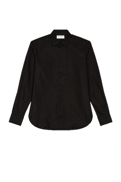 Shop Saint Laurent Classic Yves Shirt In Black