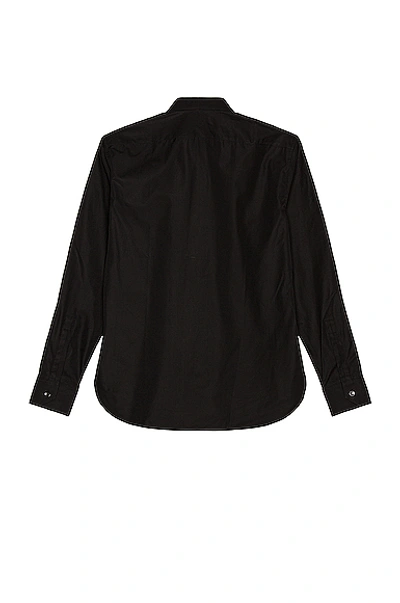 Saint Laurent Shirt In Dotted Silk Crepe De Chine In Black