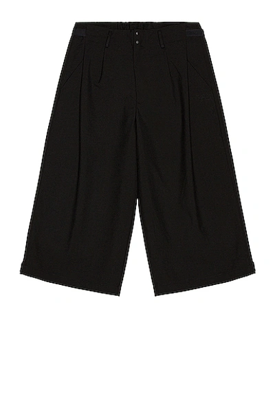 Shop Y-3 Winter Wool Cropped Wide Pants In Black