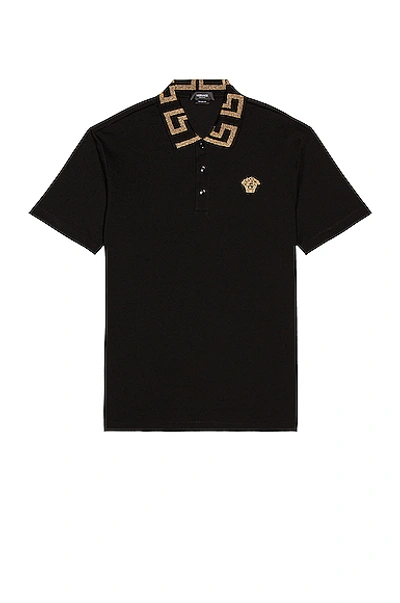 Shop Versace Taylor Fit Polo In Black