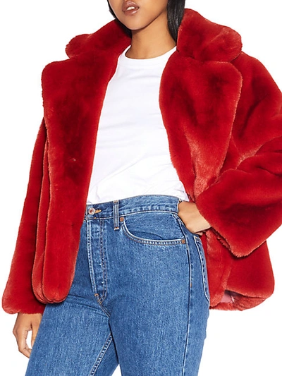Shop Apparis Manon Oversized Faux Fur Jacket In Ginger