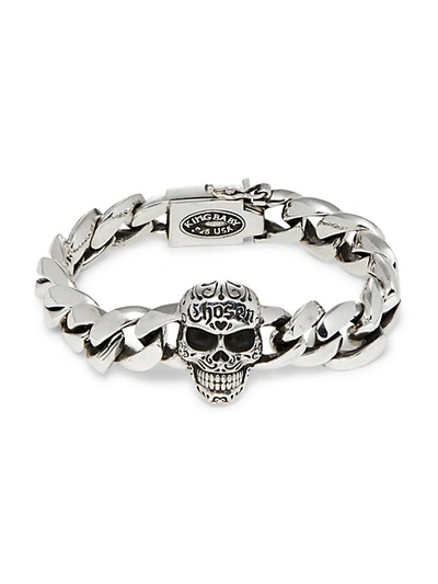 Shop King Baby Studio Sterling Silver Chosen Skull Chain Bracelet