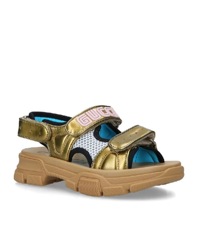 Shop Gucci Kids Aguru Trek Sandals
