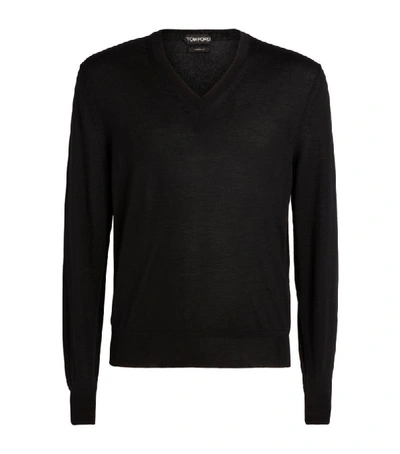 Shop Tom Ford Cashmere-silk V-neck Sweater
