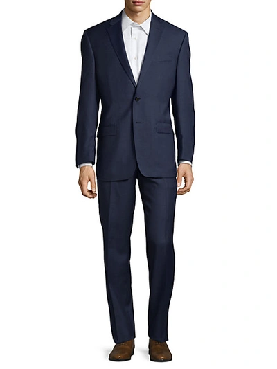 Shop Lauren Ralph Lauren Check Ultraflex Classic-fit Wool Suit In Blue