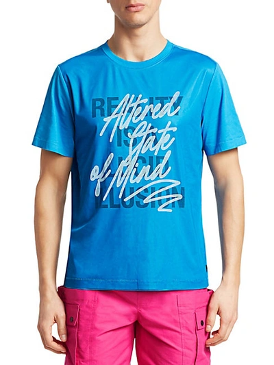 Shop Madison Supply Graphic Print Overlay Tee In Blue Aster