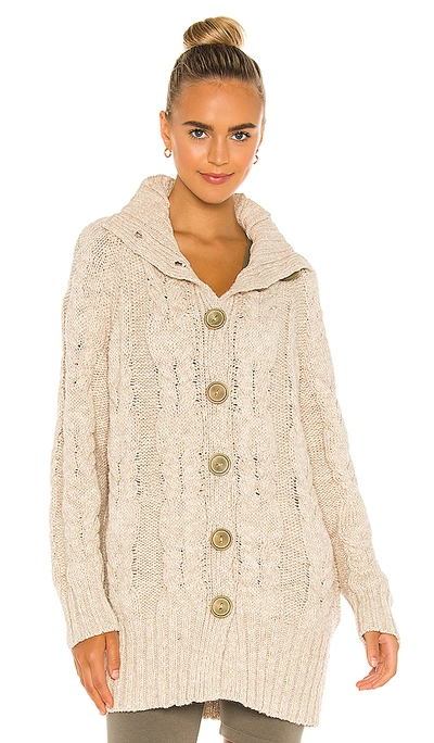 Shop Free People Espresso Cardi In Blanched Pine