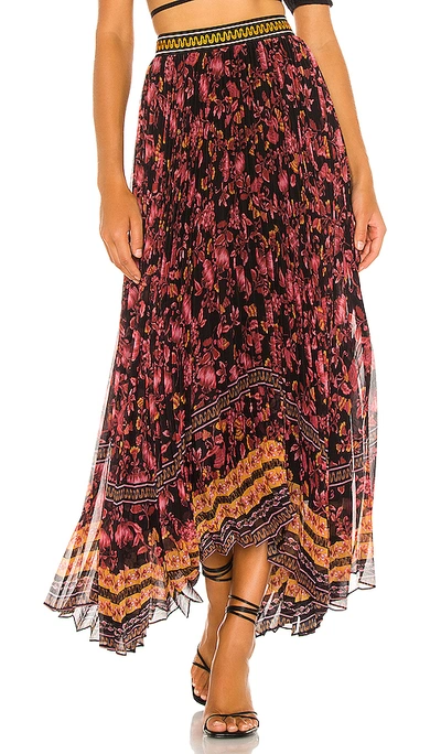 Shop Alice And Olivia Katz Maxi Skirt In Fall Into You Black Multi