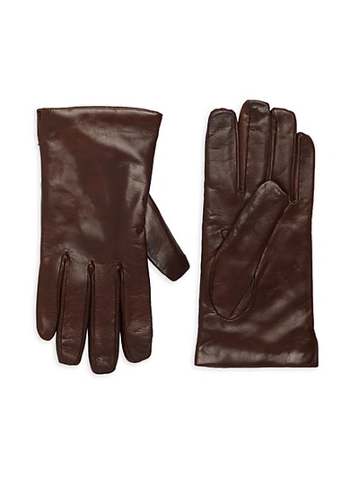 Shop Portolano Wool-lined Leather Gloves In Bark
