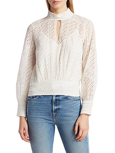 Shop Frame Women's Eyelet Party Top In Off White