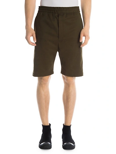 Shop Neil Barrett Side Stripe Shorts In Military