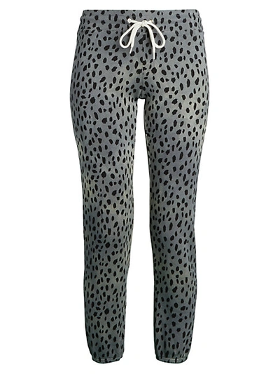 Shop Monrow Cheetah-print Sweatpants In Bone