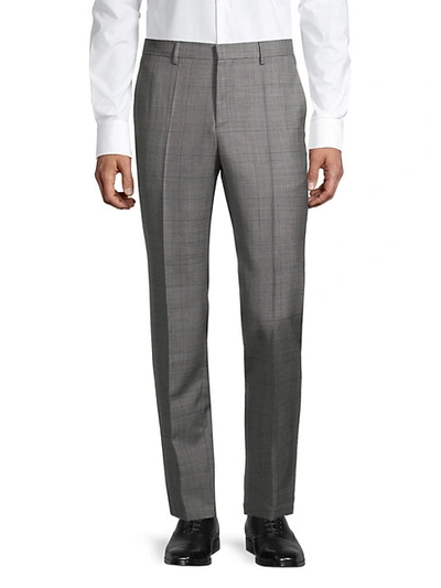 Shop Hugo Boss Getlin Wool Trousers In Grey
