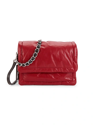 Shop Marc Jacobs The Pillow Bag Leather Crossbody In Cranberry