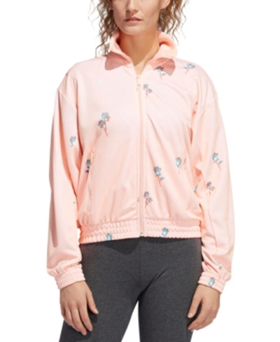 Shop Adidas Originals Adidas Women's Floral Track Jacket In Light/pastel Pink