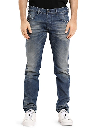 Shop Diesel Bazer Slim-fit Straight-leg Jeans In Denim