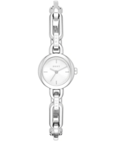 Shop Dkny Women's Uptown Stainless Steel Chain Bracelet Watch 22mm In Silver