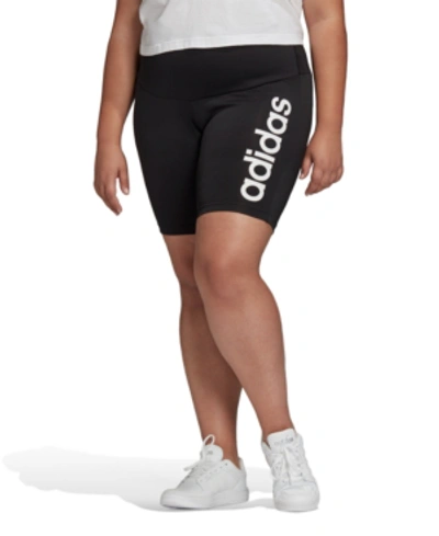 Shop Adidas Originals Adidas Plus Size Design 2 Move Bike Shorts In Black/white