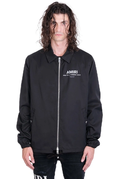 Shop Amiri Coaches Jkt Casual Jacket In Black Cotton