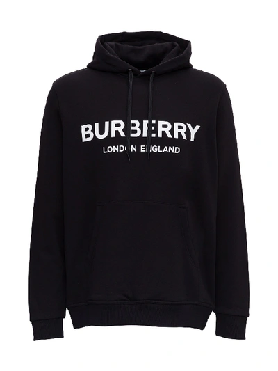 Shop Burberry Lexton Hoodie With Logo In Black