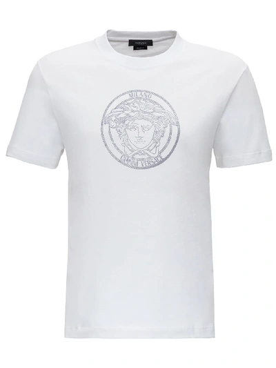 Shop Versace Stamped Tee In White