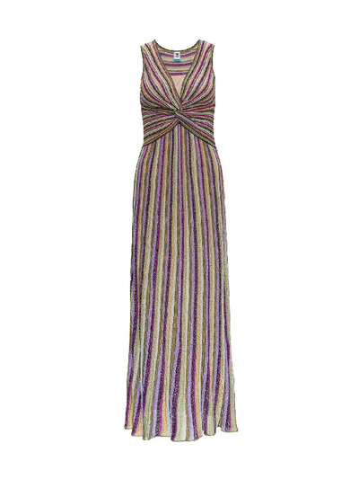 Shop M Missoni Lurex Long Dress In Multicolor