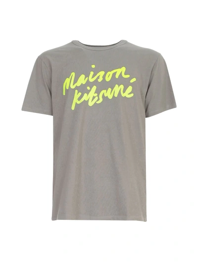 Shop Maison Kitsuné Tee-shirt Handwriting In Dg Dark Grey